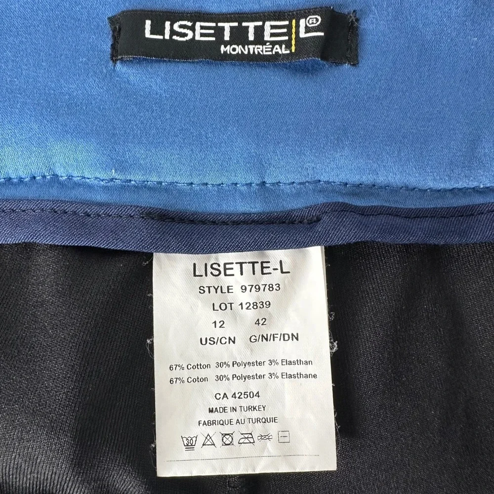 Lisette‎ L Montreal Stretch Skort Blue Pull On Skirt Shorts Golf Resort Size 12